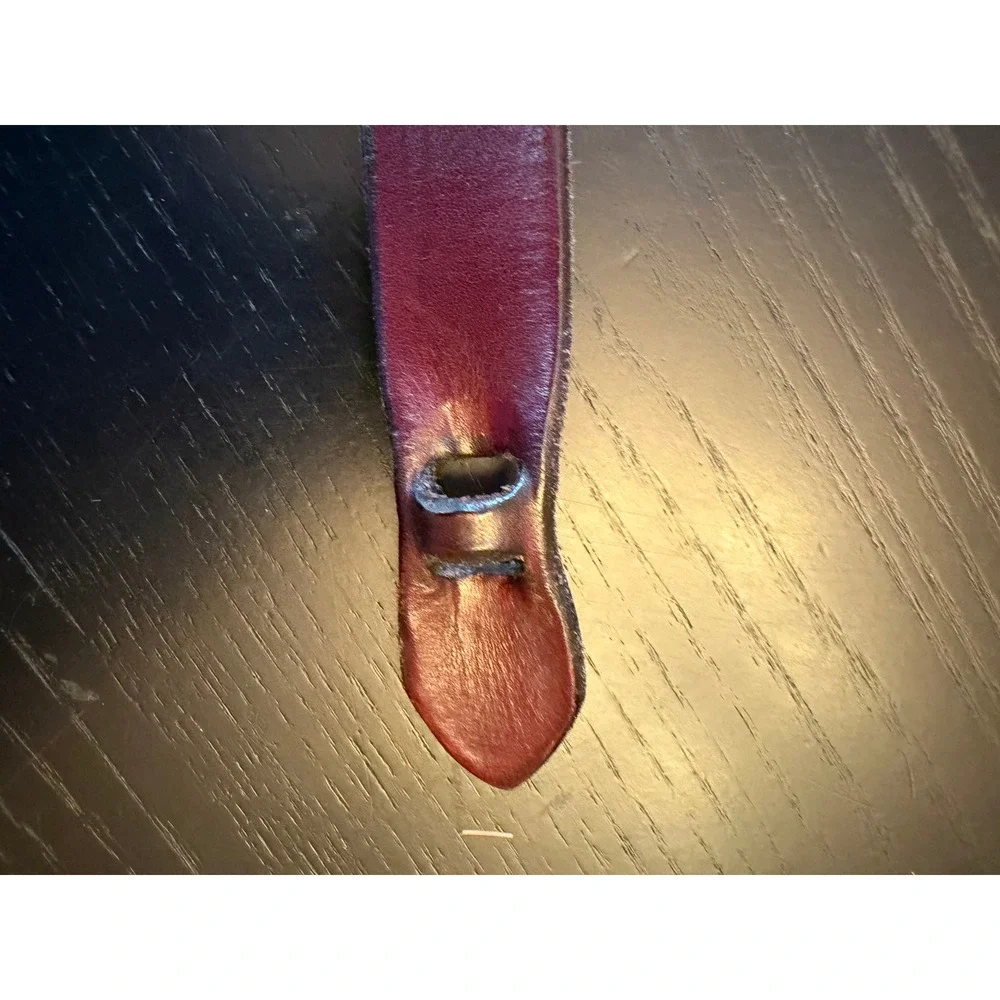 Whitley Genuine‎ Leather Belt 31 Burgundy Classic Casual